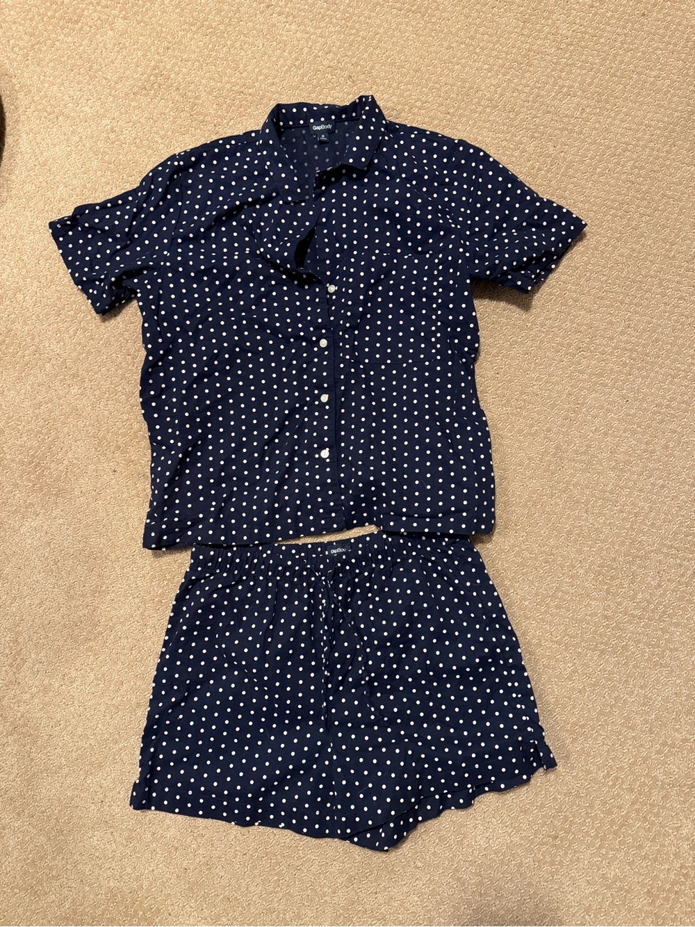 GAP Navy Blue Polka Dot Short Pajama Set